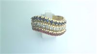 Ringe Sommer Dame Fantasia in Gelbgold Diamante 0.13 Ct ONDA ZAF DIA RUB - ONDA ZAF DIA RUB